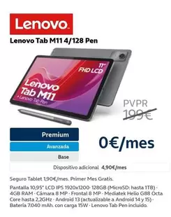 Oferta de Lenovo - Tab M11 4/128 Pen por 199€ en Movistar