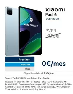 Oferta de Xiaomi - Pad 6  por 399€ en Movistar