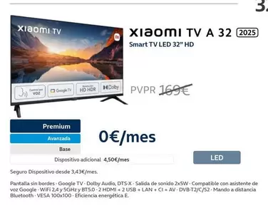 Oferta de Xiaomi - Tv A 32  por 169€ en Movistar