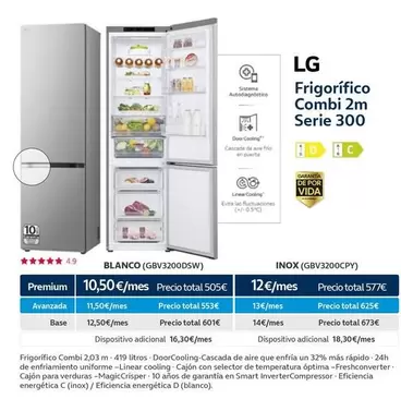 Oferta de LG - Frigorifico Combi 2M Serie 300 por 577€ en Movistar