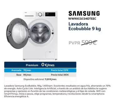 Oferta de Samsung - WW90CGC04DTEEC Lavadora Ecobubble por 599€ en Movistar