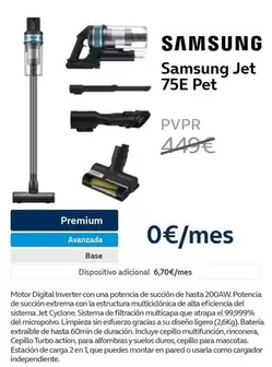 Oferta de Samsung - Jet 75E Pet por 449€ en Movistar