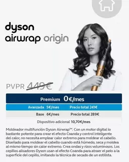 Oferta de Dyson - Airwrap Origin por 449€ en Movistar