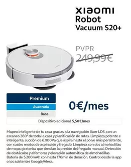 Oferta de Xiaomi - Robot Vacuum S20+ por 249,99€ en Movistar