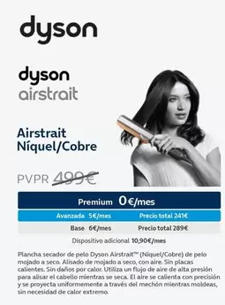 Oferta de Dyson - Airstrait Niquel/ Cobre por 499€ en Movistar