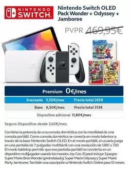 Oferta de Nintendo - Switch Oled Pack Wonder + Odyssey + Jamboree por 469,95€ en Movistar