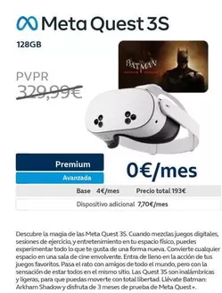 Oferta de Meta Quest 3s por 329,99€ en Movistar