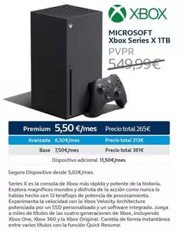 Oferta de Xbox - Microsoft Series X 1tb  por 549,99€ en Movistar