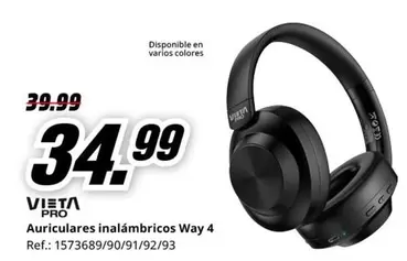 Oferta de Vieta - Auriculares Inalámbricos Way 4 por 34,99€ en MediaMarkt