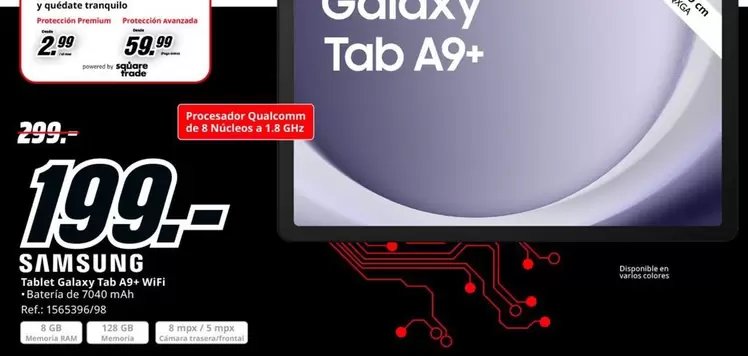 Oferta de Premium - Tablet Galaxy Tab A9+ Wife por 199€ en MediaMarkt