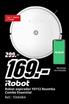 Oferta de Roomba - Robot Aspirador Y0112  Combo Essential por 169€ en MediaMarkt