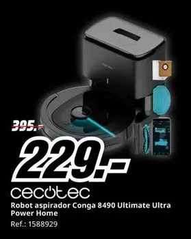 Oferta de Cecotec - Robot Aspirador Conga 8490 Ultimate Ultra Power Home por 229€ en MediaMarkt