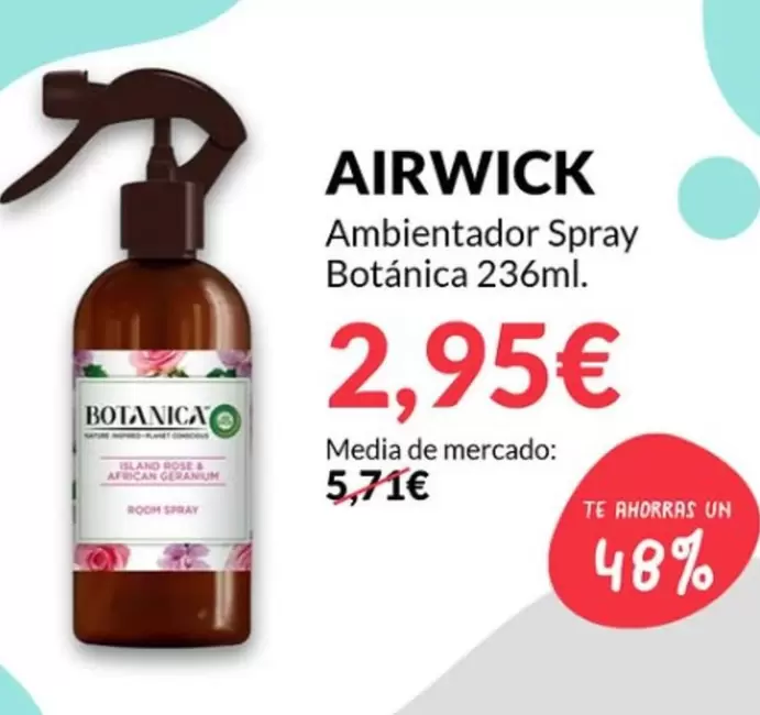 Oferta de Air Wick - Ambientador Spray Botanica por 2,95€ en PrimaPrix