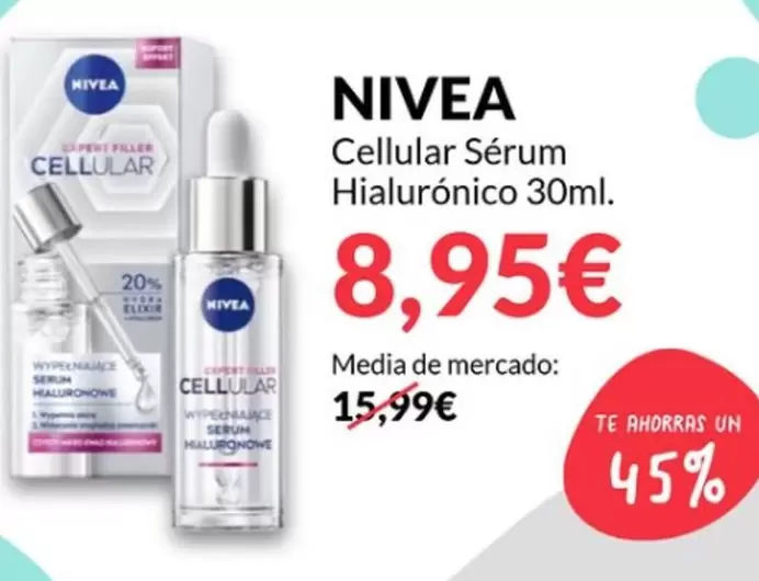 Oferta de Nivea - Cellular Sérum Hialuronico por 8,95€ en PrimaPrix