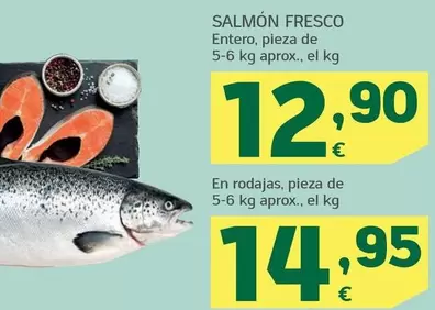 Oferta de Salmón Fresco por 12,9€ en HiperDino