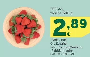 Oferta de Fresas por 2,89€ en HiperDino