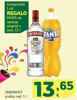 Oferta de Smirnoff - Vodka Red por 13,65€ en HiperDino