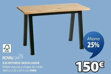 Oferta de Royal Oak - Escritorio Skovlund por 150€ en JYSK