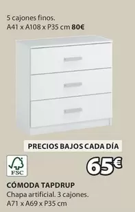 Oferta de Cómoda Tapdrup por 65€ en JYSK