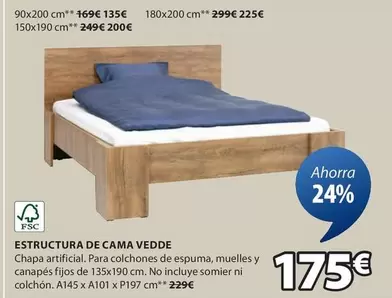 Oferta de Canapé - Estructura De Cama Vedde por 175€ en JYSK