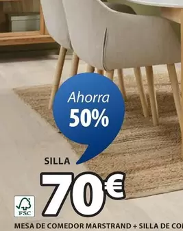 Oferta de Mesa De Comedor Mar Strand + Silla De Co por 70€ en JYSK