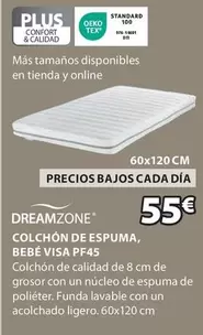 Oferta de Dreamzone - Colchón De Espuma, Bebé Visa Pf45 por 55€ en JYSK