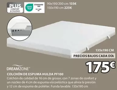 Oferta de Dreamzone - Colchón De Espuma Hulda PF100 por 175€ en JYSK