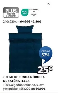 Oferta de Plus - Juego De Funda Nordica De Satén Stella por 25€ en JYSK