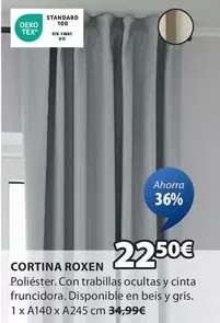 Oferta de Standard - Cortina Roxen por 22,5€ en JYSK