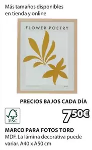 Oferta de Flower - Marco Para Fotos Tord por 7,5€ en JYSK