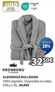 Oferta de Kronborg - Albornoz Bullmark por 32,5€ en JYSK