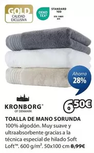 Oferta de Kronborg - Toalla De Mano por 6,5€ en JYSK