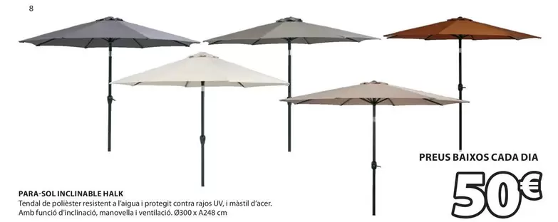 Oferta de Sol - Parasol Incluable Mak por 50€ en JYSK