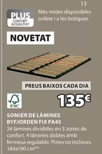 Oferta de Plus - Somier De Lamines Byfjorden Fix Pa45 por 135€ en JYSK