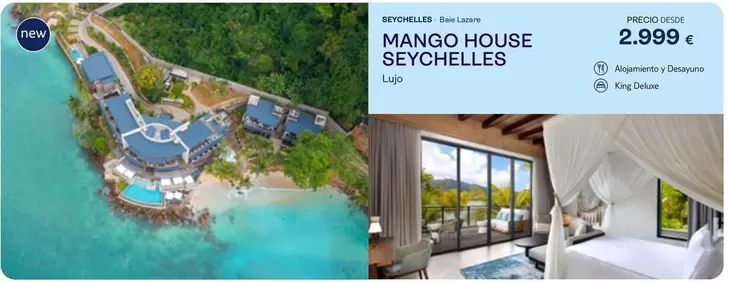Oferta de Mango House Seychelles  por 2999€ en Tui Travel PLC