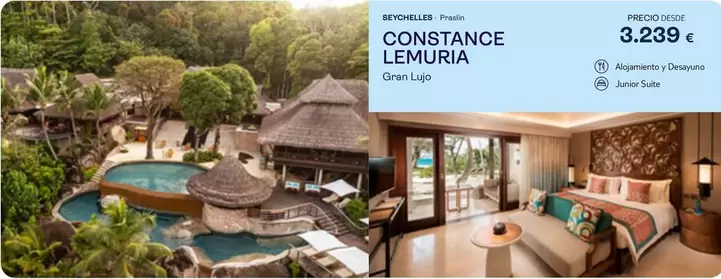 Oferta de Constance Lemuría por 3239€ en Tui Travel PLC