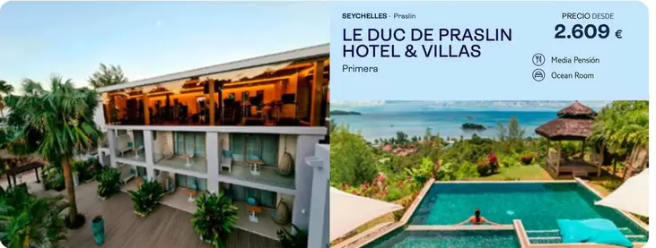 Oferta de Le Duc De Praslin Hotel & Villas por 2609€ en Tui Travel PLC