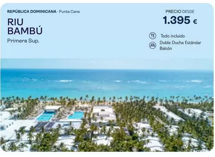 Oferta de Riu Bambu por 1395€ en Tui Travel PLC