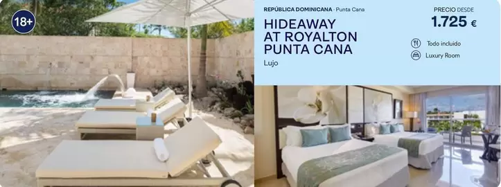 Oferta de Hidedaway At Royalton Punta Cana por 1725€ en Tui Travel PLC