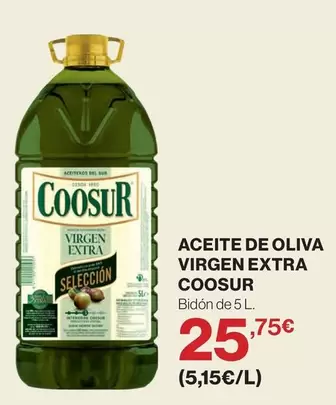 Oferta de Coosur - Aceite De Oliva Virgen Extra por 25,75€ en Hipercor