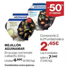 Oferta de Aguinamar - Mejillón por 4,89€ en Hipercor