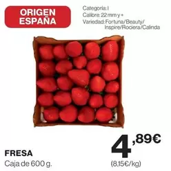 Oferta de Origen - Fresa por 4,89€ en Hipercor