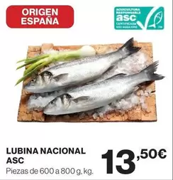 Oferta de Origen - Lubina Nacional por 13,5€ en Hipercor