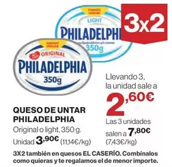 Oferta de Philadelphia - Queso De Untar por 3,9€ en Hipercor