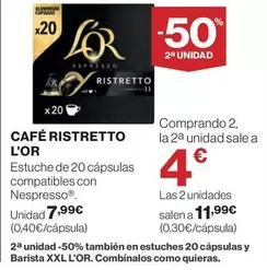 Oferta de Espresso - Cafe Ristretto por 7,99€ en Hipercor