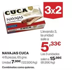 Oferta de Cuca - Navajas por 7,99€ en Hipercor