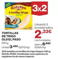 Oferta de Old El Paso - Tortillas De Trigo por 3,49€ en Hipercor