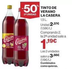 Oferta de La Casera - Tinto De Verano por 2,37€ en Hipercor