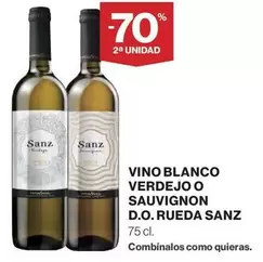 Oferta de Sanz - Vino Blanco Verdejo O Sauvignon D.o. Rueda en Hipercor