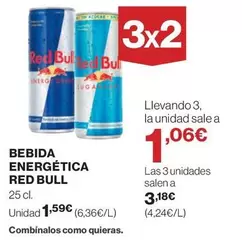 Oferta de Red Bull - Bebida Energética por 1,59€ en Hipercor